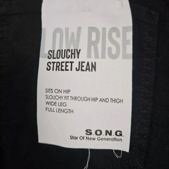 S.O.N.G. Low rise slouchy Street jean size 7 NWT Black - Picture 9 of 9